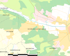 Mapa obce Schweighouse-sur-Moder