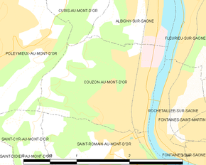 Poziția localității Couzon-au-Mont-d'Or