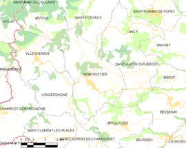 Mapa obce Montrottier