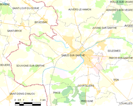 Mapa obce Sablé-sur-Sarthe