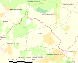 Mapa obce Othis