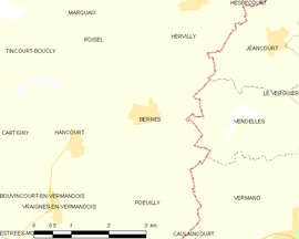 Mapa obce Bernes