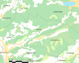 Mapa obce Sapois
