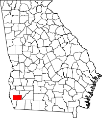 ミラー郡の位置を示したジョージア州の地図