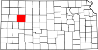 ゴーヴ郡の位置を示したカンザス州の地図