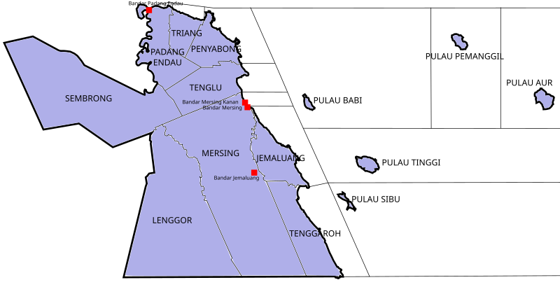 File:Map of Mersing District, Johor.svg