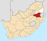 Gert Sibande District within South Africa Map of South Africa with Gert Sibande highlighted (2011).svg
