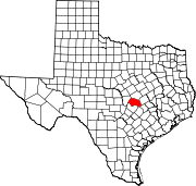 Map of Texas highlighting Williamson County.svg