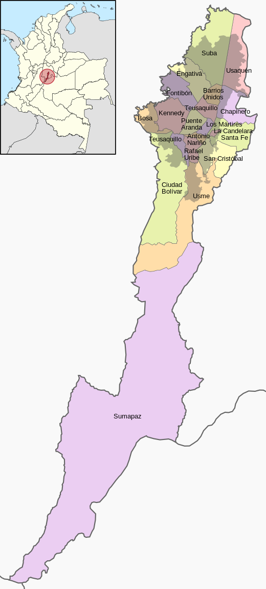 Federaal District Bogotá en gemeenten van Cundinamarca