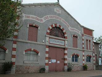 The winemaking cooperative in Maraussan in the Languedoc region is one of France's oldest. Maraussan la cave cooperative.jpg