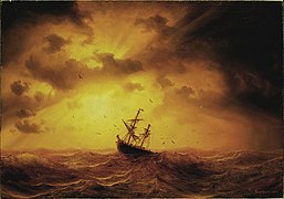 Mar tormentoso (1857), de Marcus Larson, Museo Nacional de Estocolmo