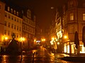 Market place fountain up the street 'Markt' in the same night.