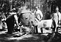 Men making large vat of Maxwell House coffee over fire, Bloedel-Donovan Lumber Mills employees picnic, ca 1922-1923 (INDOCC 1112).jpg