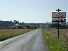 Muncq-Nieurlet (Pas-de-Calais) city limit sign.JPG