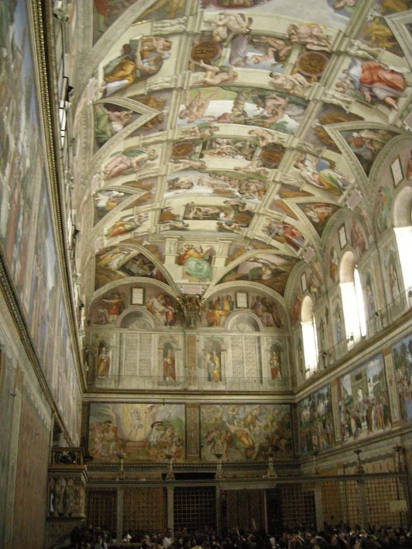 Under the patronage of Julius II, Michelangelo painted the chapel ceiling between 1508 and 1512.