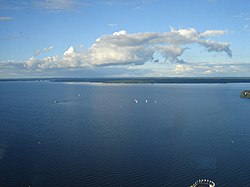 A Näsi-tó a tamperei Näsinneula kilátótoronyból