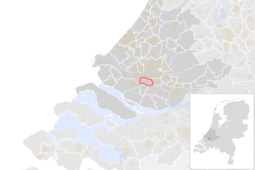 Locatie van de gemeente Albrandswaard (gemeentegrenzen CBS 2016)