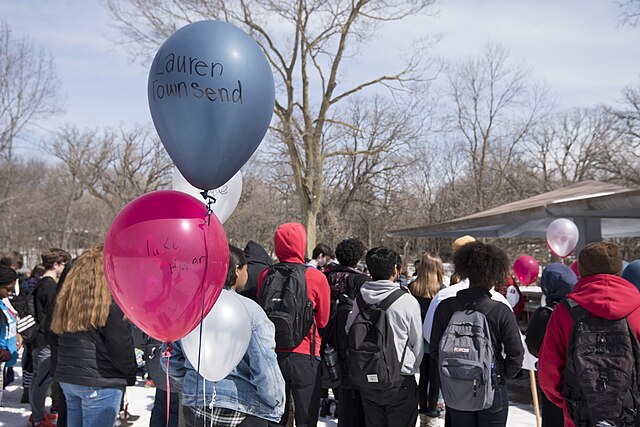 Columbine shooting victims at School Walkout against gun violence