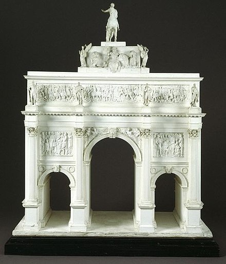 An architectural model of the Marble Arch, about 1826 designed by John Nash V&A Museum no. A.14–1939