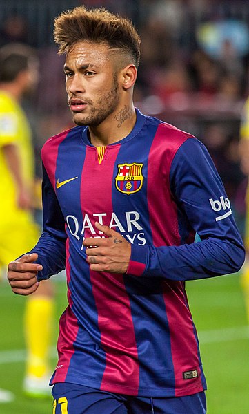 Neymar playing for Barcelona against Villarreal in La Liga in 2015.