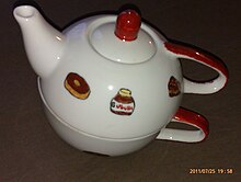 A hand-decorated teapot