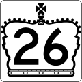 Penanda pada tanda panduan untuk lebuh raya primer/400-siri dalam bentuk siluet mahkota
