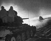 Soviet T-34 tanks during the Operation Little Saturn in December 1942