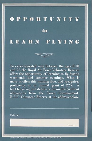 RAFVR recruitment poster, 1939