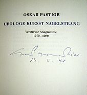 Signature de Oskar Pastior