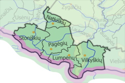 Map of Pagėgiai municipality