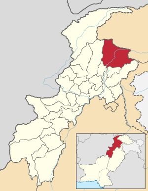 Karte von Pakistan, Position von Distrikt Kohistan hervorgehoben