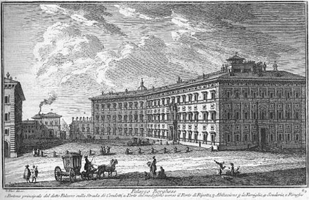 The square in an 18th-century print Palazzo Borghese - Plate 069 - Giuseppe Vasi.jpg