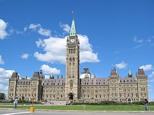 The Centre Block of the Canadian parliament buildings on Parliament Hill Parliament-Ottawa.jpg