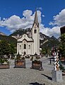 * Nomination: Pfarrkirche zum heiligen Vigiius in St. Vigil,--Fischer.H 16:15, 18 January 2019 (UTC) * Review Incomplete perspective correction. (Tower is upright, but building left of it leans right, street light on the right leans left.) CA on the column in the tower, on the sculpture on the right, on the roof on the right. Noisy sky. And in this case even I say that edge sharpness is missing on church and mountains. Looks as if first sharpened, then downscaled. The opposite order gives better results, if downscaling is an option at all. --Johannes Robalotoff 17:40, 26 January 2019 (UTC)