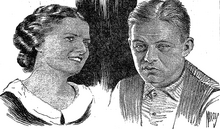 Drawing by Edwin Marcus of Phyllis Povah as Jane Crosby and Robert Ames as Ben Jordan PhyllisPovahRobertAmesIcebound.png