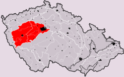 Poberounská subprovincie na mapě Česka