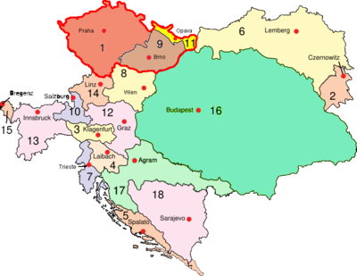 Lands of the Bohemian Crown with Austria-Hungary (1910)