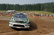 Wilson during the 2010 Rally Finland. Rally Finland 2010 - shakedown - Matthew Wilson 1.jpg