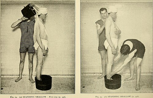 A patient undergoing a hydrotherapy session.