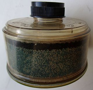 <span class="mw-page-title-main">Chemical cartridge</span> Container that cleans pollution from air inhaled through it