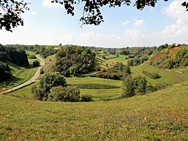 Blick vom Kirchberg über den Kochhartgraben