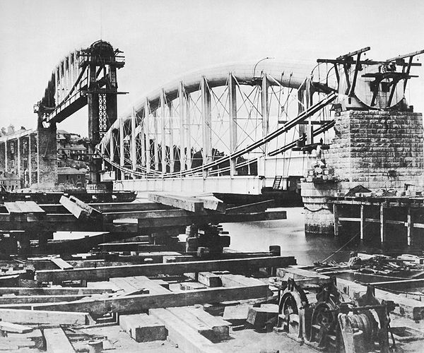 The Royal Albert Bridge under construction in 1858