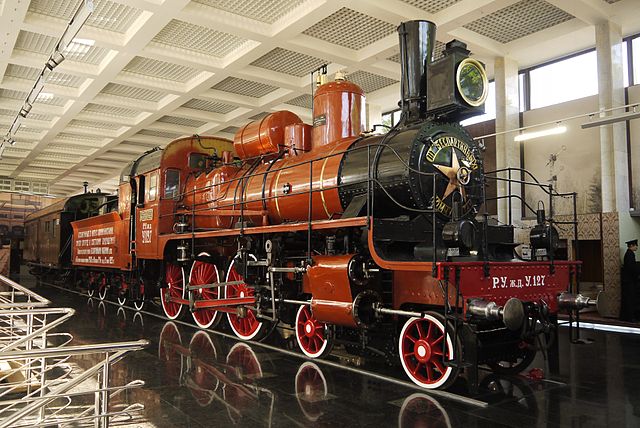 Russian locomotive number U127 at the Museum of the Moscow Railway in 2012