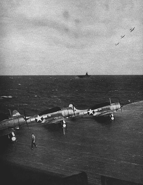 File:SBDs on carrier deck during Marshall Islands Campaing 1944.jpg