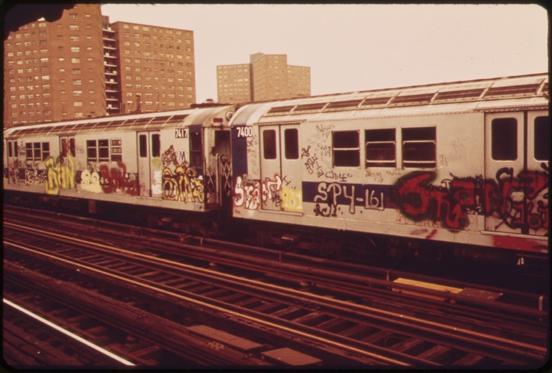 File:SUBWAY TRAINS, LIKE THIS ONE, HAVE BEEN SPRAY-PAINTED BY VANDALS - NARA - 548266.tif