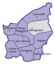 Localização de Domagnano em San Marino