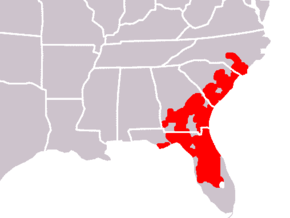 Sarracenia minor range.png görüntüsünün açıklaması.