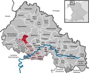Poziția Schönau a.d.Brend pe harta districtului Rhön-Grabfeld