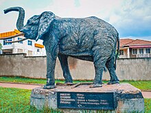 Sculpture representing the Njovu Clan in Buganda