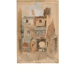 Sigüenza, De boog van de Lage Trabesaña, aquarel, 12.9.1917, Mariano Pedrero
